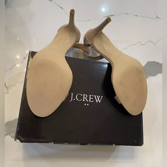 J. Crew patent high heel sandal Nude Khaki C1163 NIB Sz9 - Picture 3 of 10